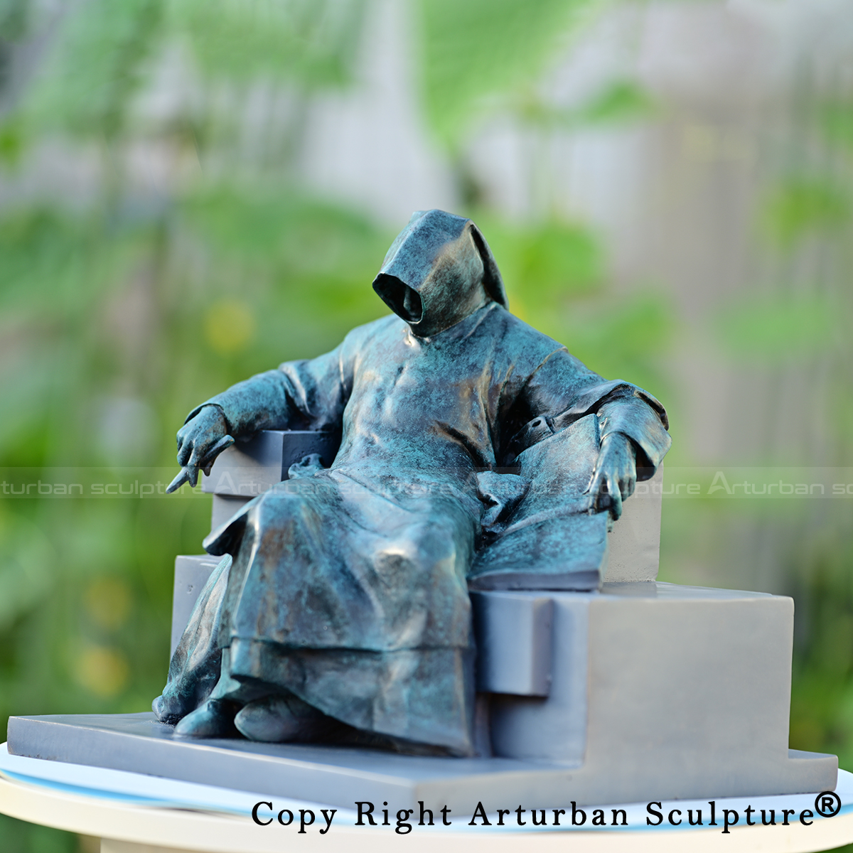 5 Bronze seated anonymous szobor for study decor