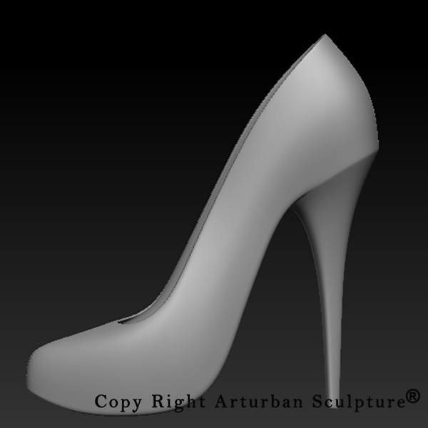 5 High Heel Shoe 3D Side Profile
