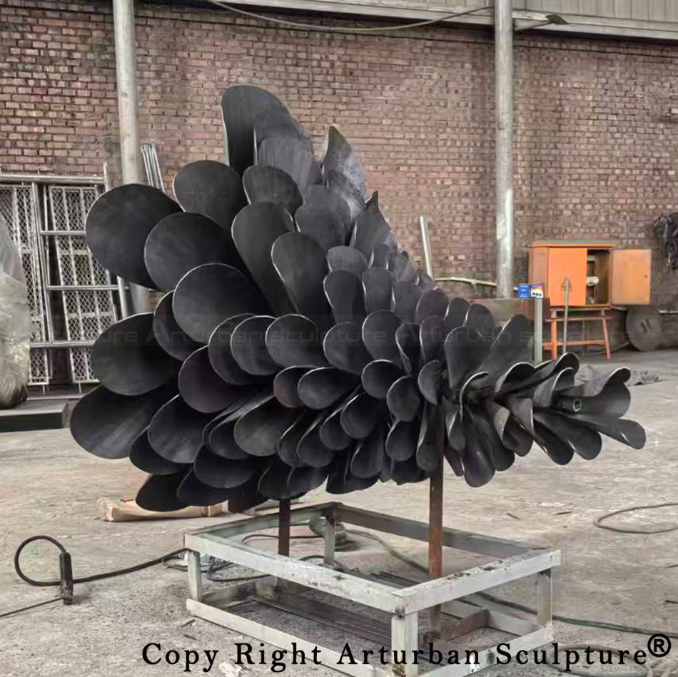 5 Pine Cone Statue side fabrication view