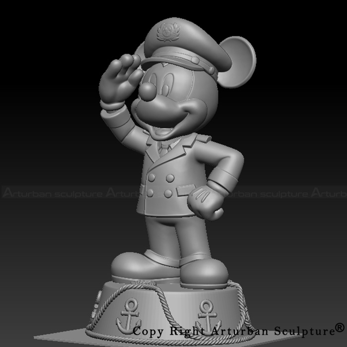 5.2 Captain Mickey Mouse Statue angled 3D design