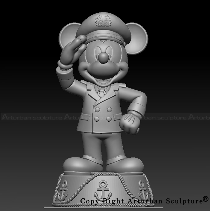 5.2 Captain Mickey Mouse Statue front 3D model