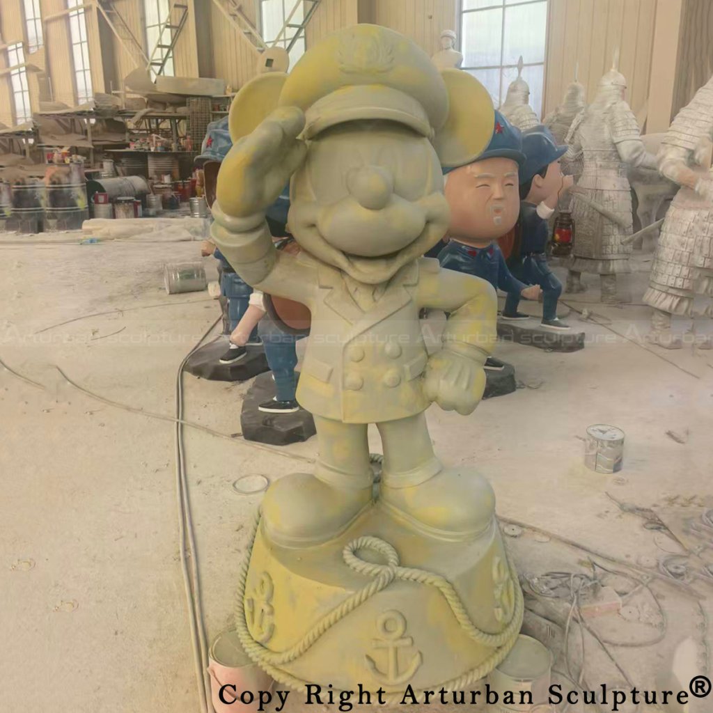 5.7 Unpainted Captain Mickey fiberglass statue in workshop
