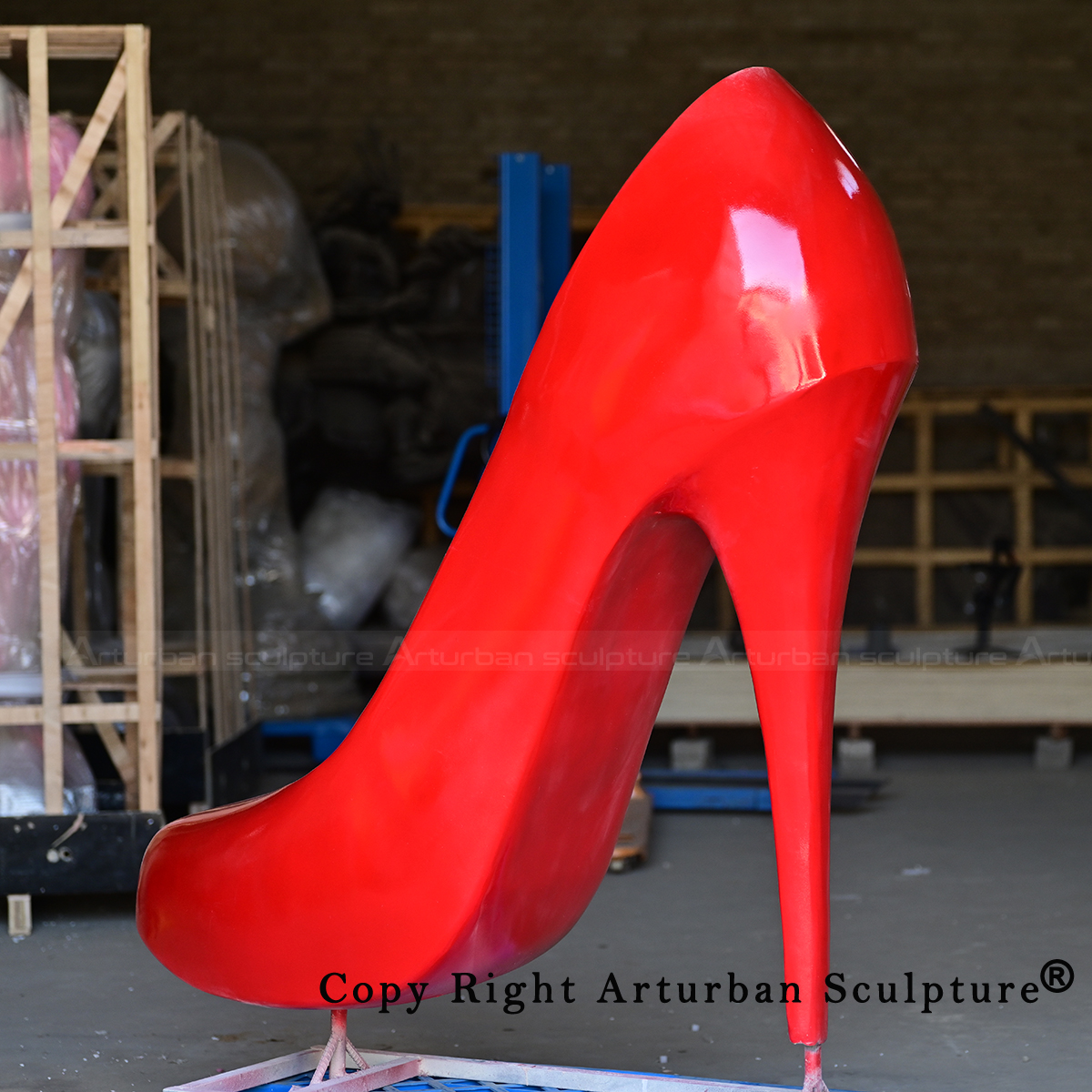 6 Fiberglass red Stiletto Sculpture