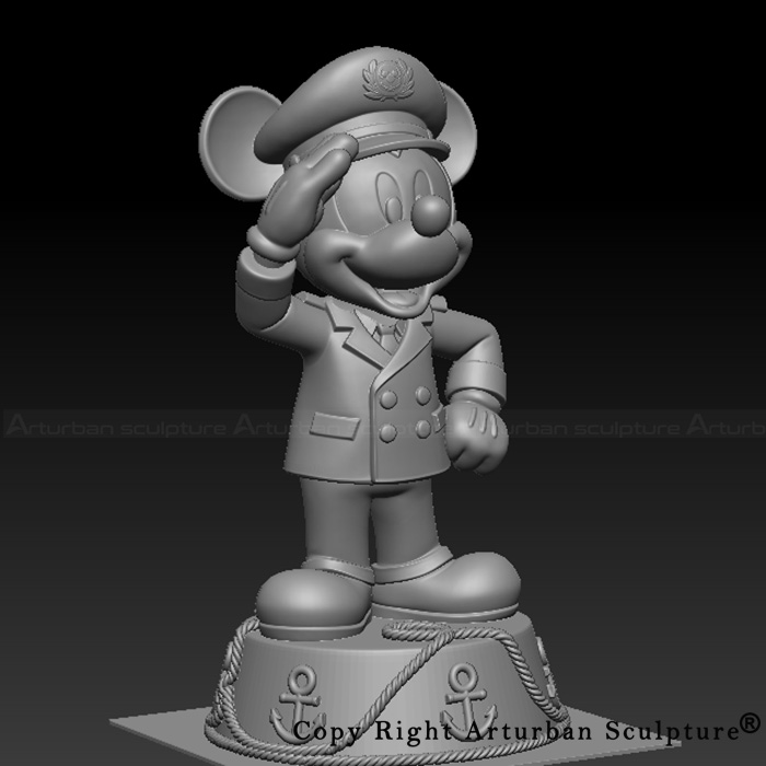 7 Captain Mickey Mouse Statue three-quarter 3D view