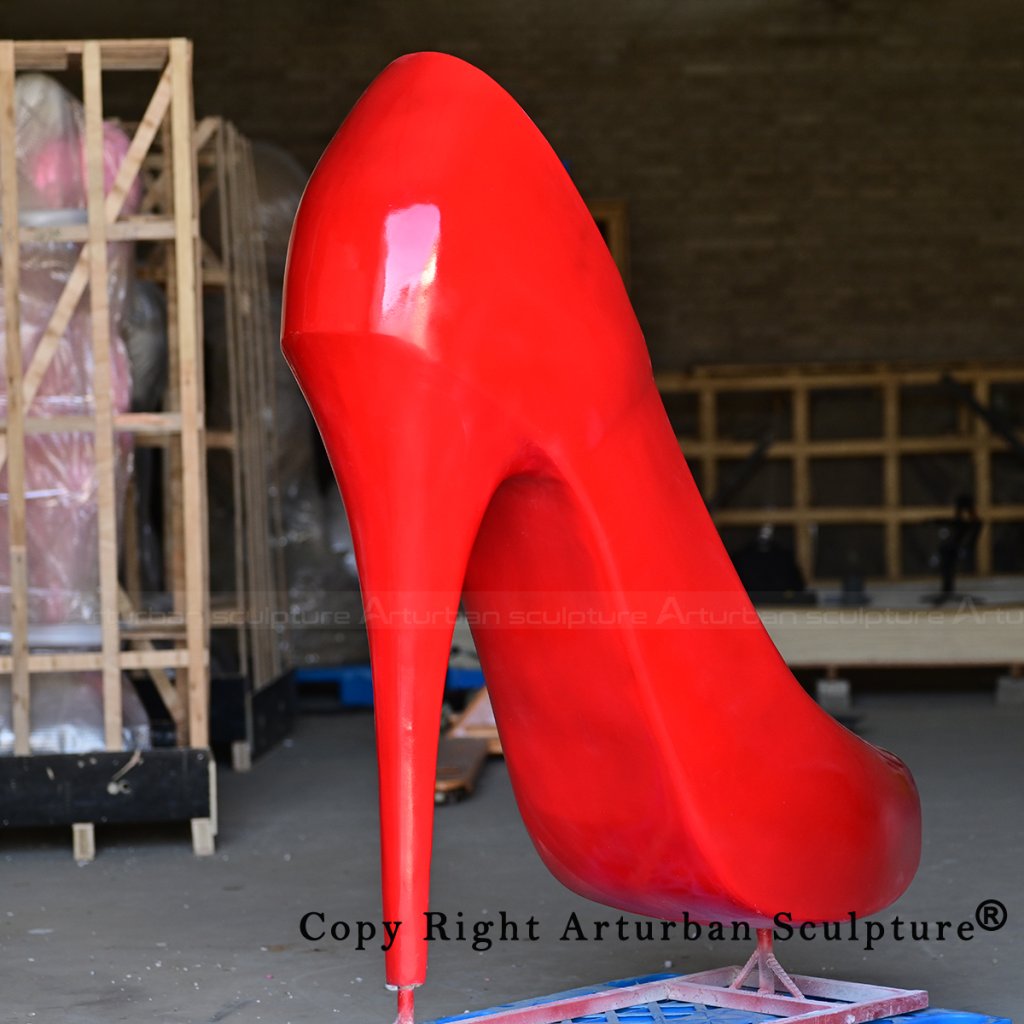 7 Large Red Shoe Sculpture for Boutiques