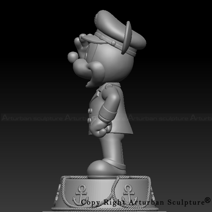 7 Left side view of saluting captain model