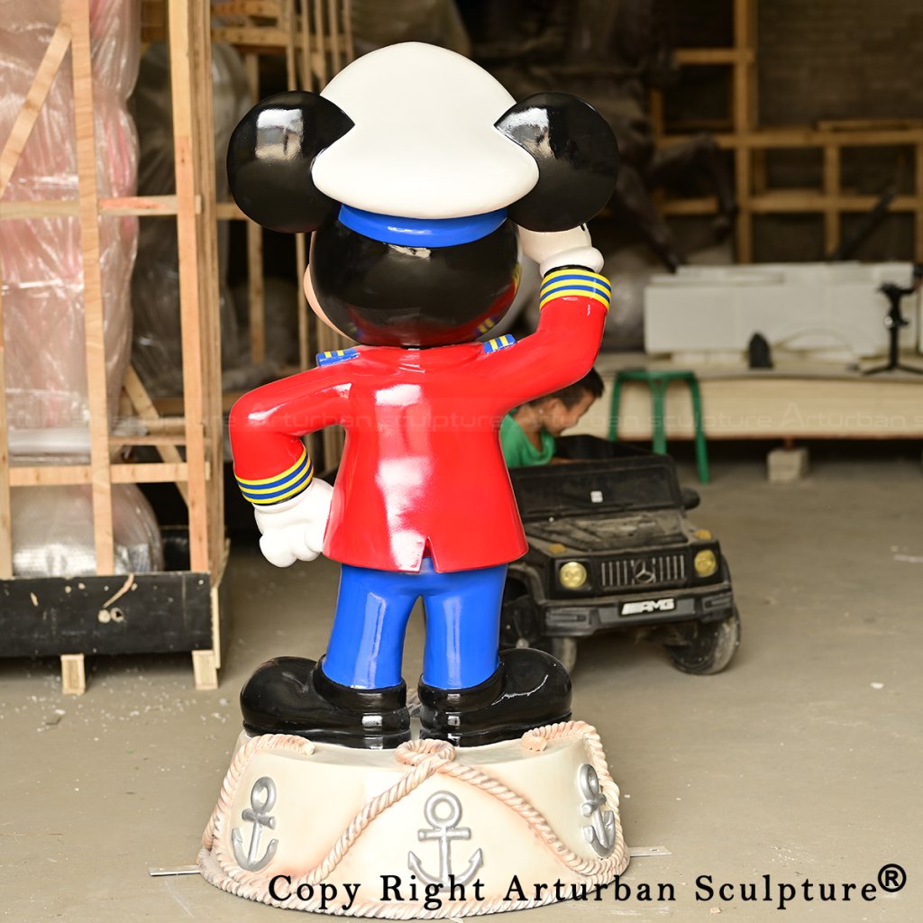 7 Rear view fiberglass cartoon Mickey mouse garden sculpture