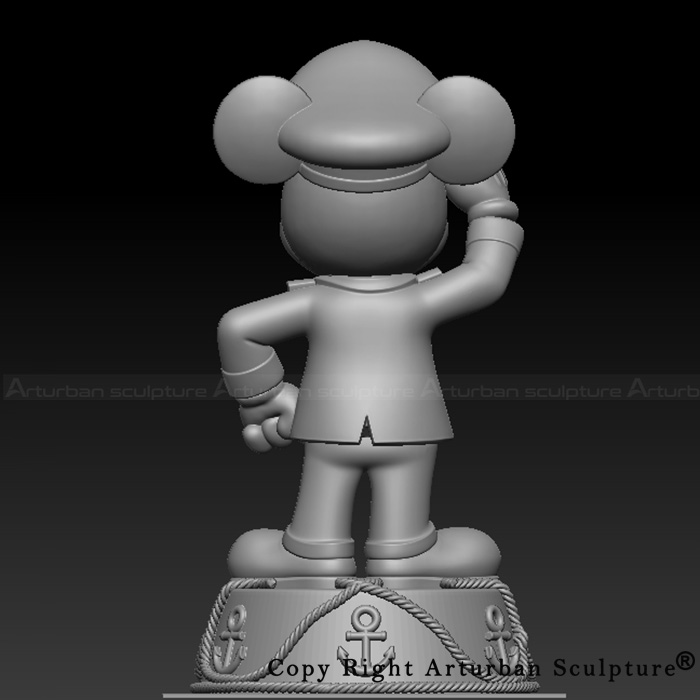 7 Rear view of nautical character 3D model
