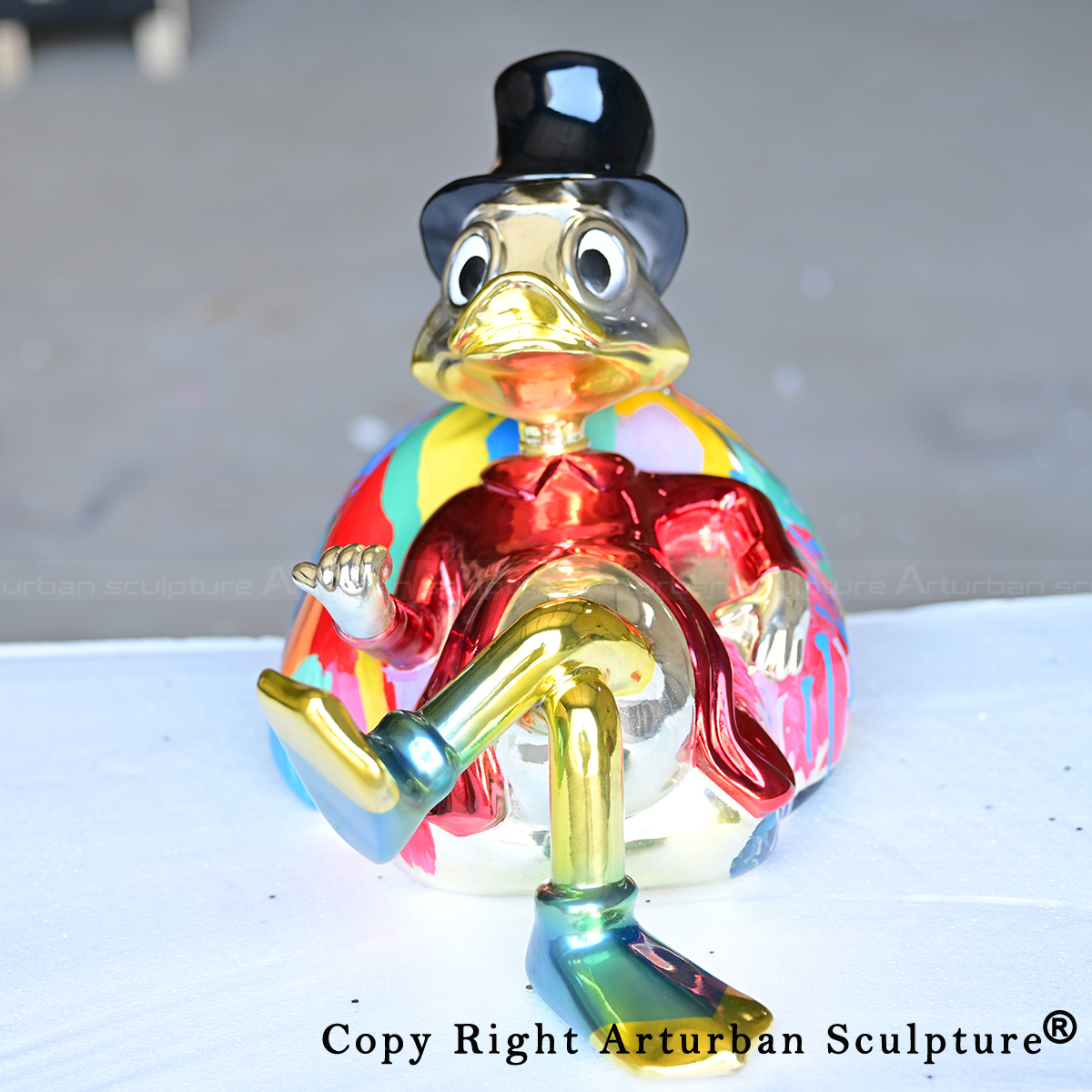 Scrooge Statue custom sculpture front view