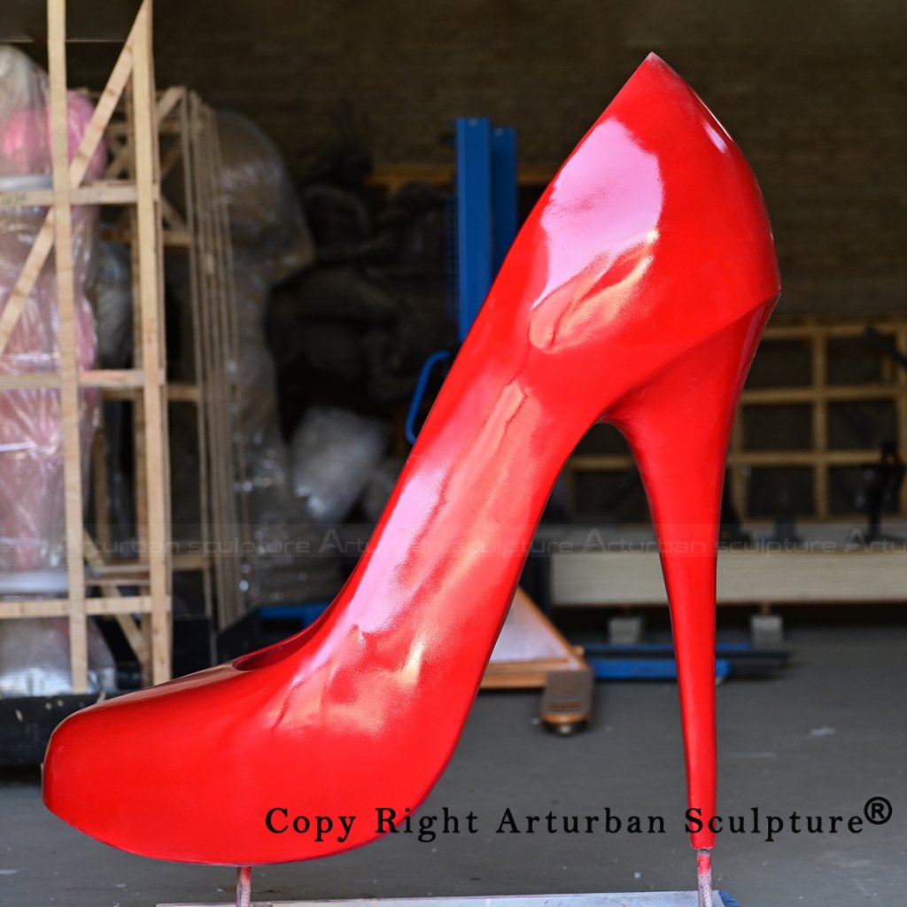 8 Red Sculpture Heel Shoes for Mall Display