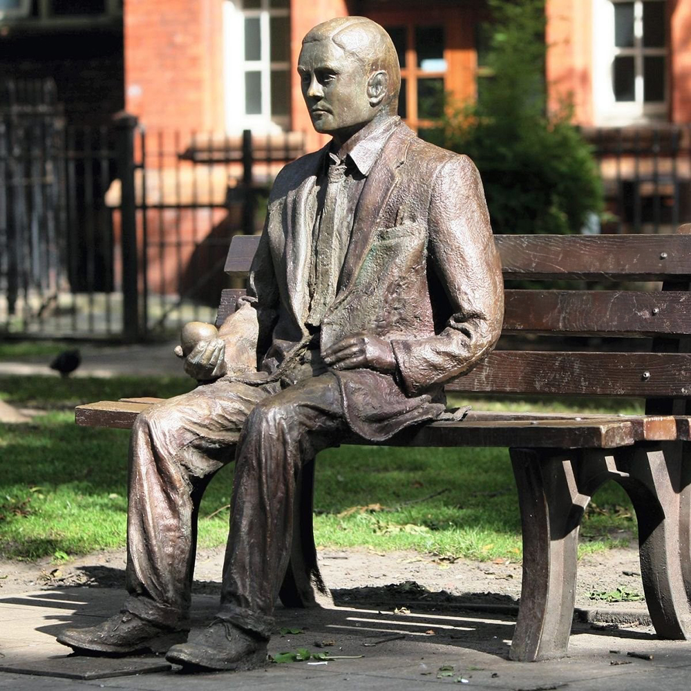 Alan Turing Sculpture bronze bench memorial