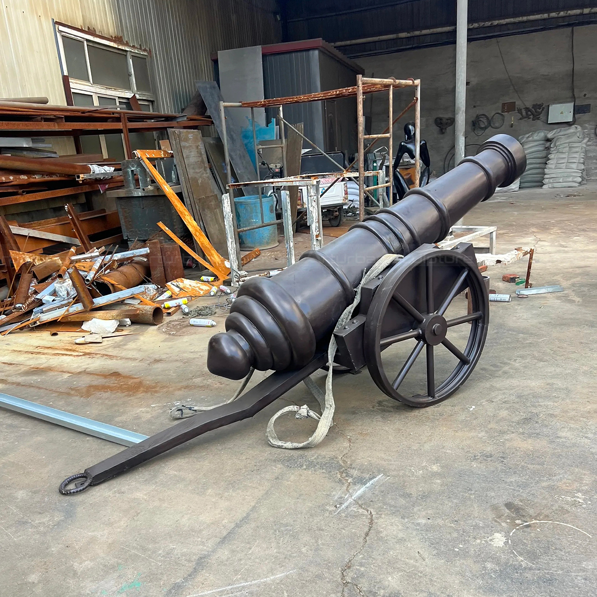 Antique Bronze Cannon Sculpture