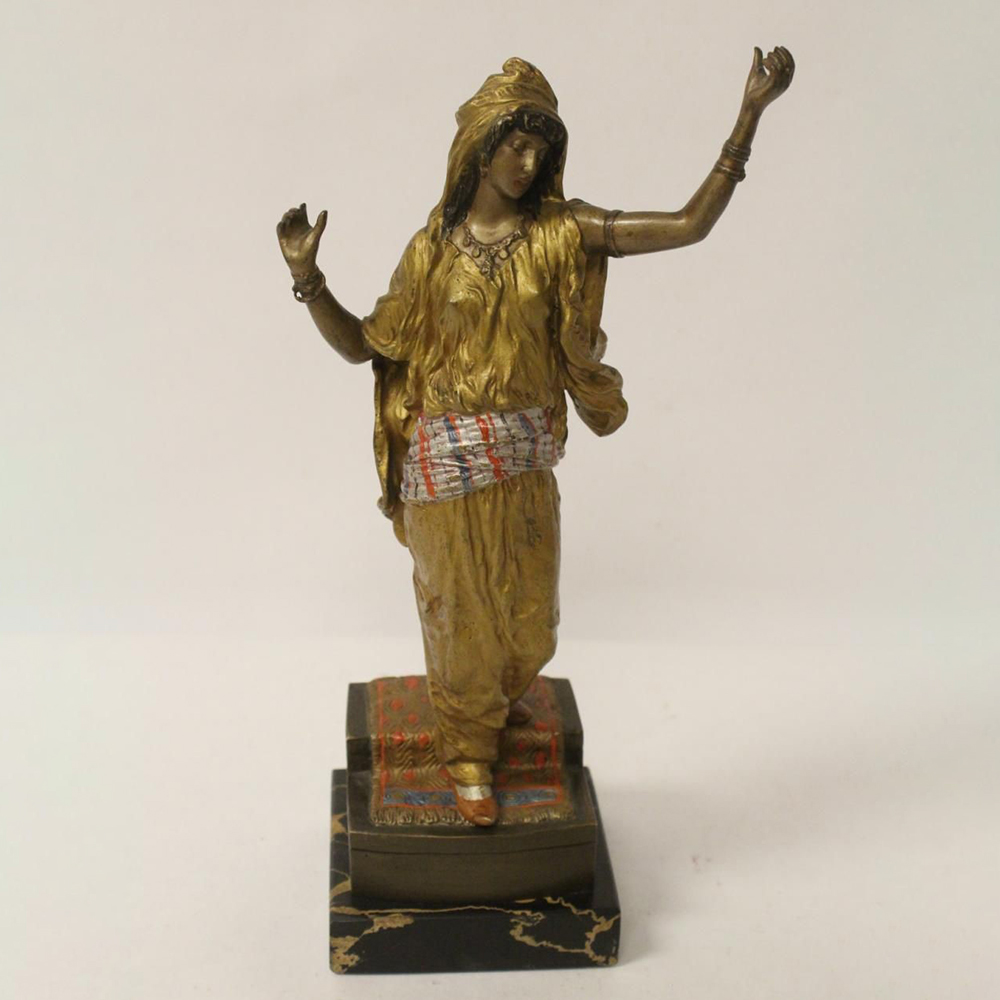 Bronze Persian Dancer Statue with raised arms
