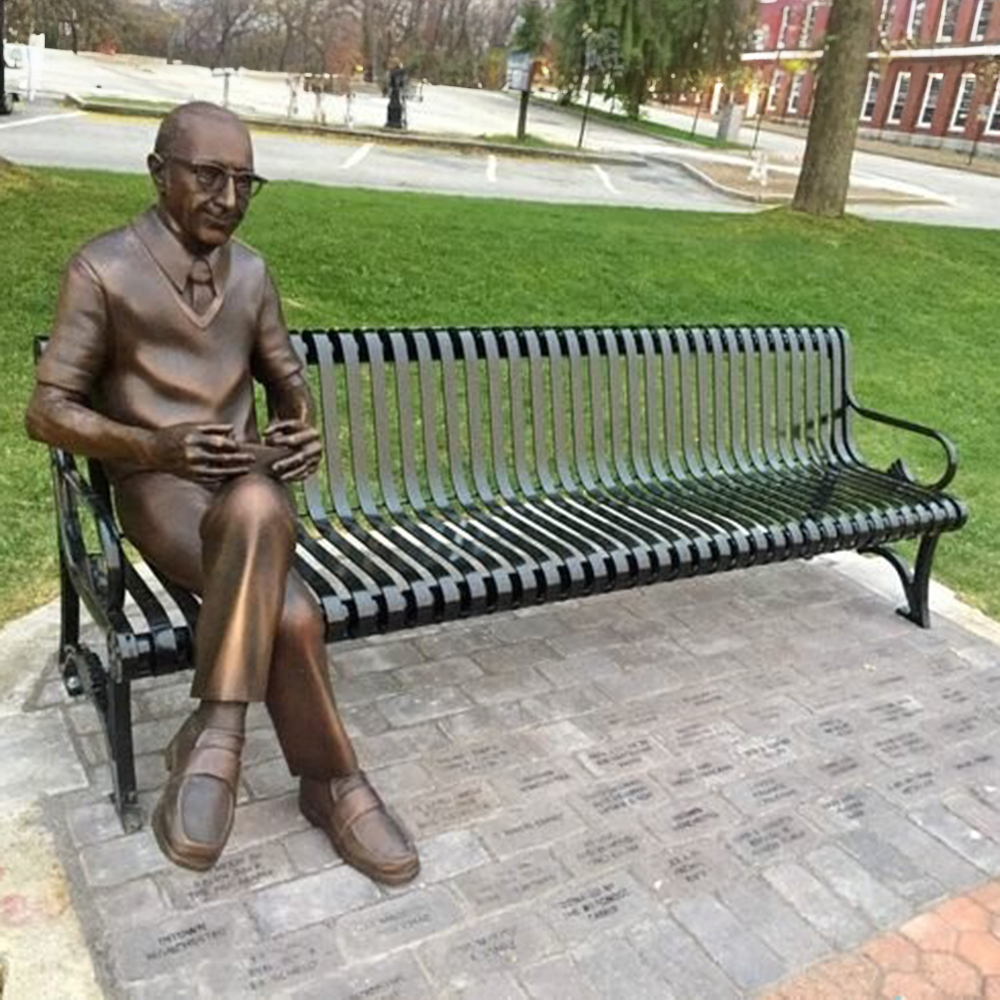 Bronze Ralph Baer Statue holding controller