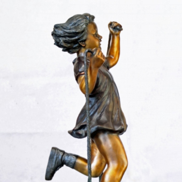 Bronze girl Jumping Rope Statue