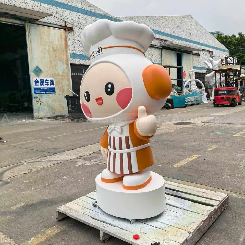 Cartoon fiberglass Chef Statue Décor display