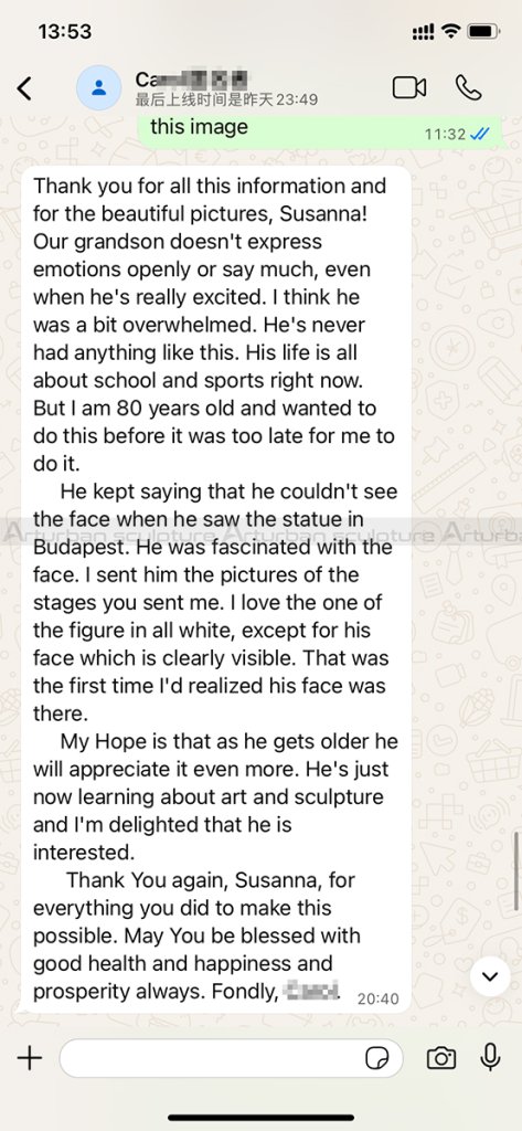 Customer feedback on Budapest Anonymous Statue gift (1)