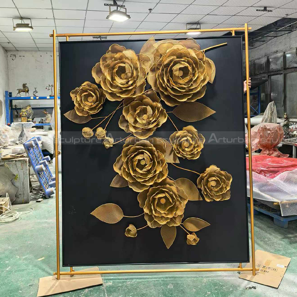 Full stainless steel Rose Metal Wall Décor