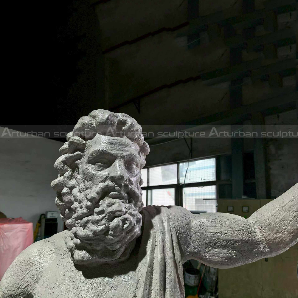 Jupiter God Statue fiberglass bearded face