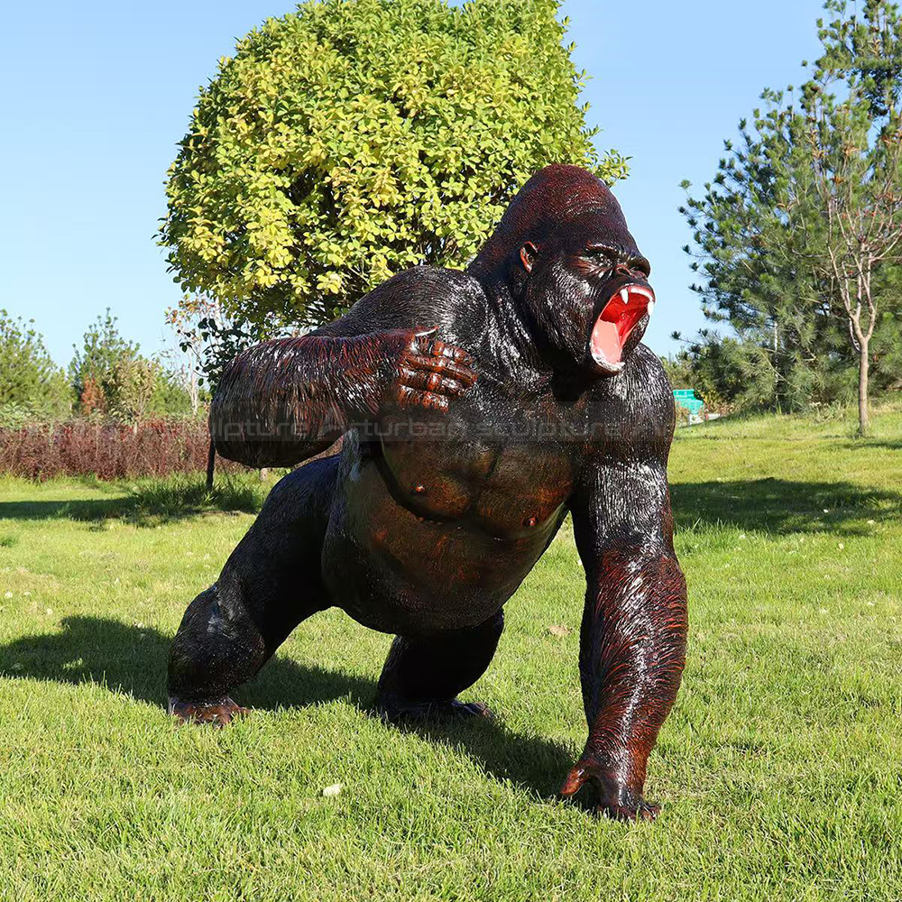 King Kong Gorilla Statue fiberglass roaring pose