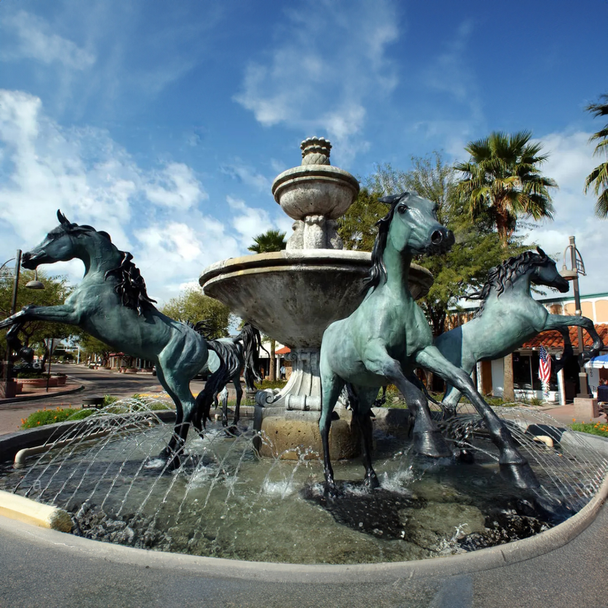 Large Running Horse Fountain with water jets