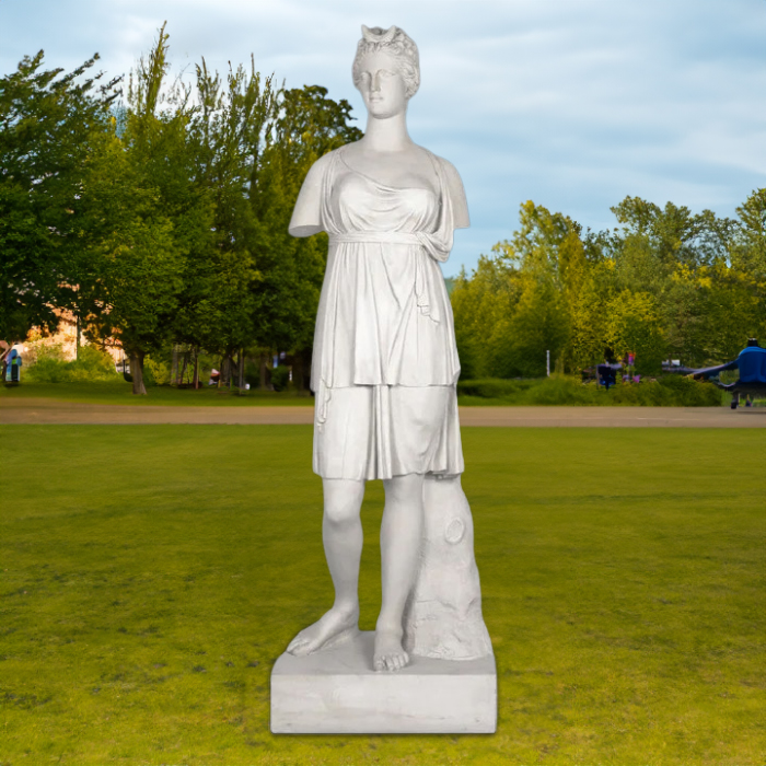 Life-size marble Diana statue outdoor