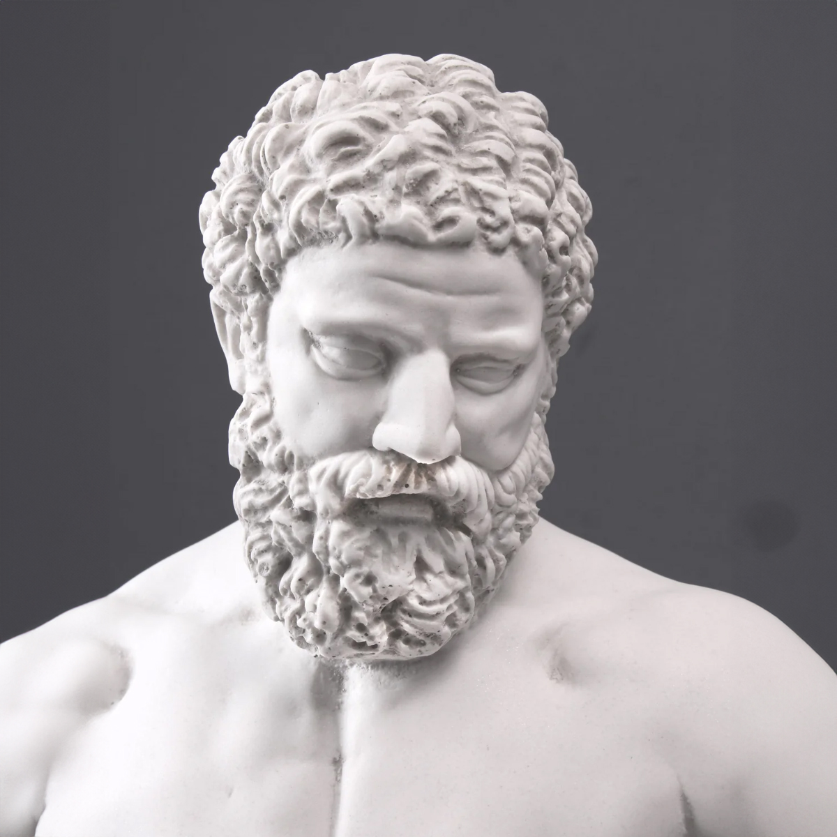 Marble Hercules Statue head detail