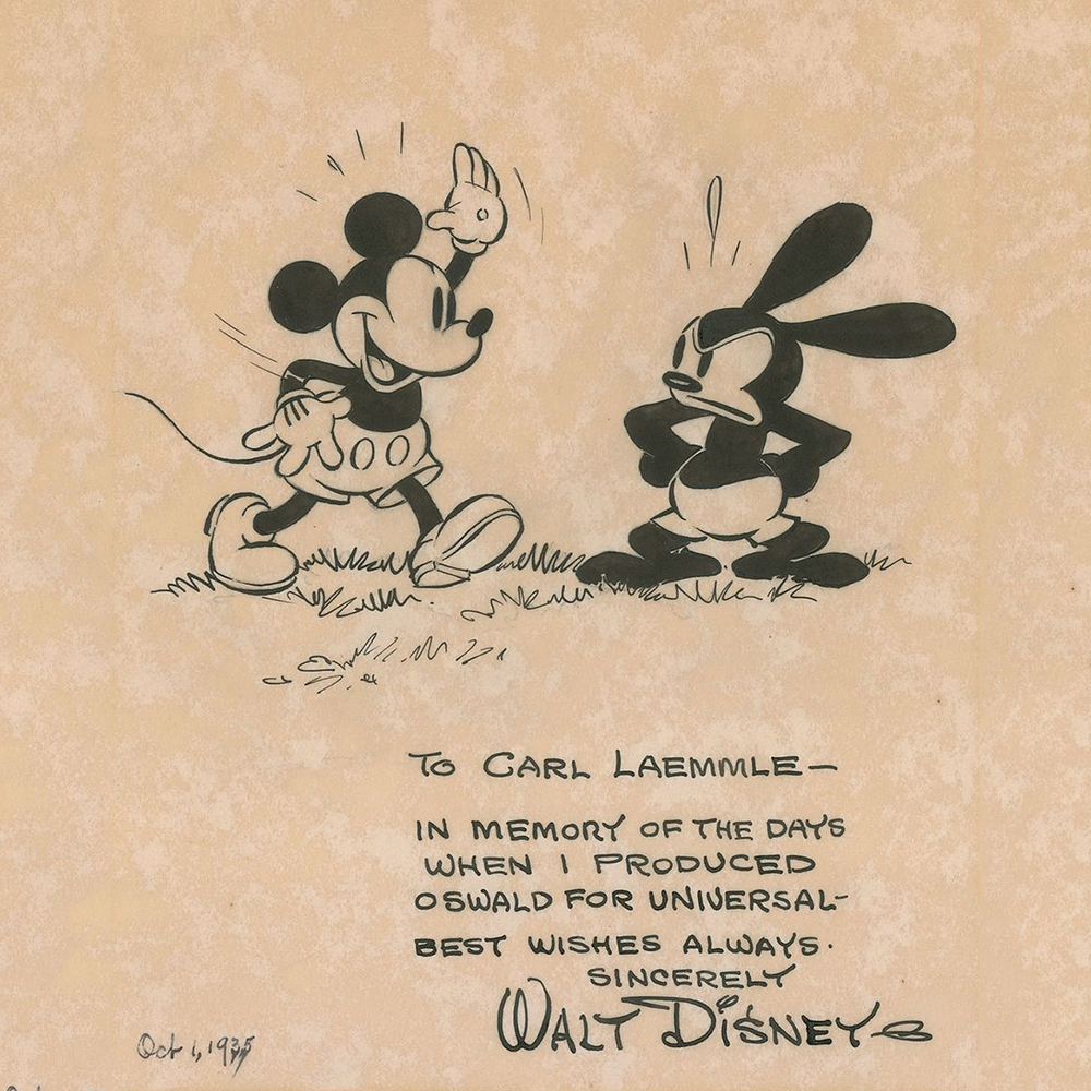 Mickey Mouse and Oswald commemorative sketch