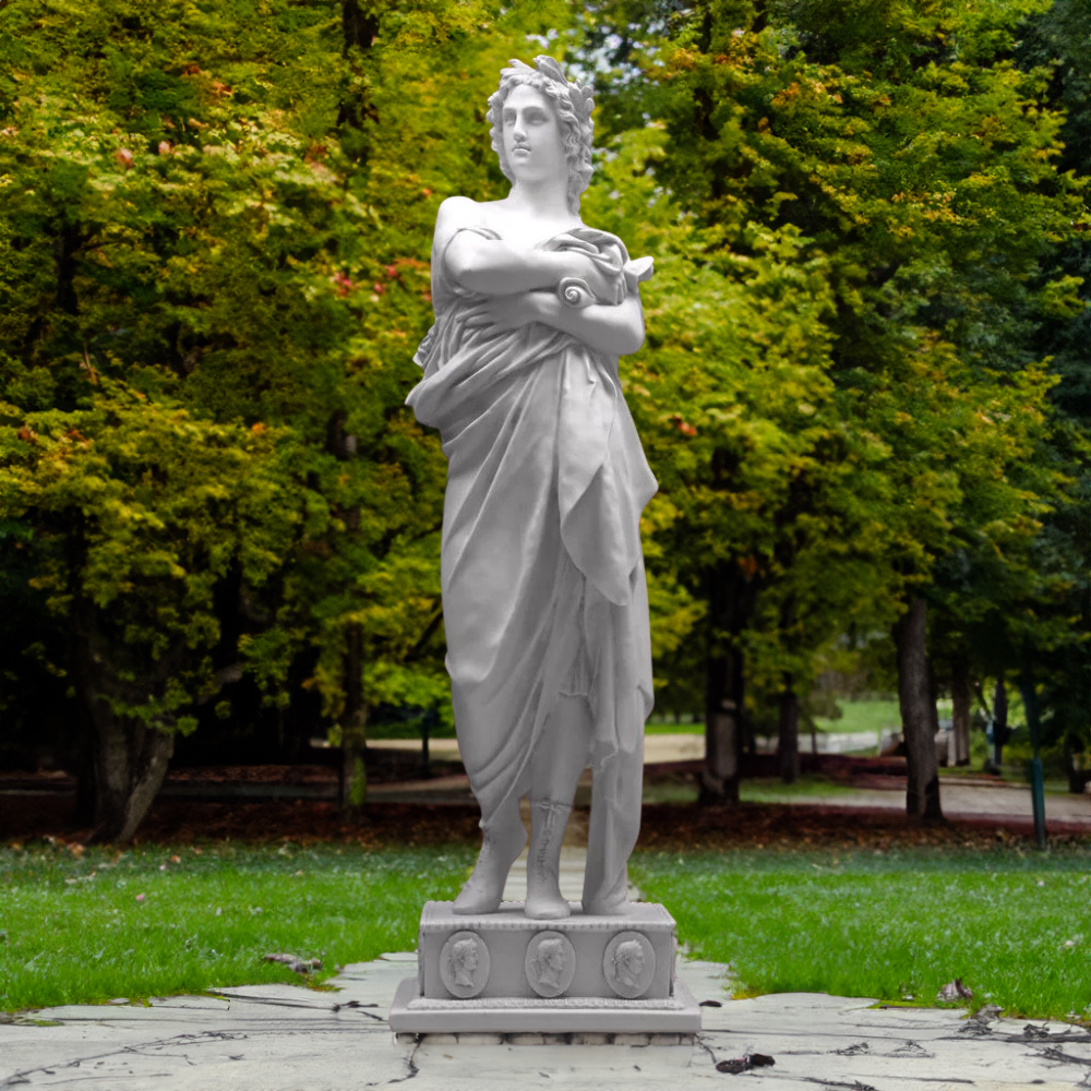Outdoor Virgil Sculpture marble display