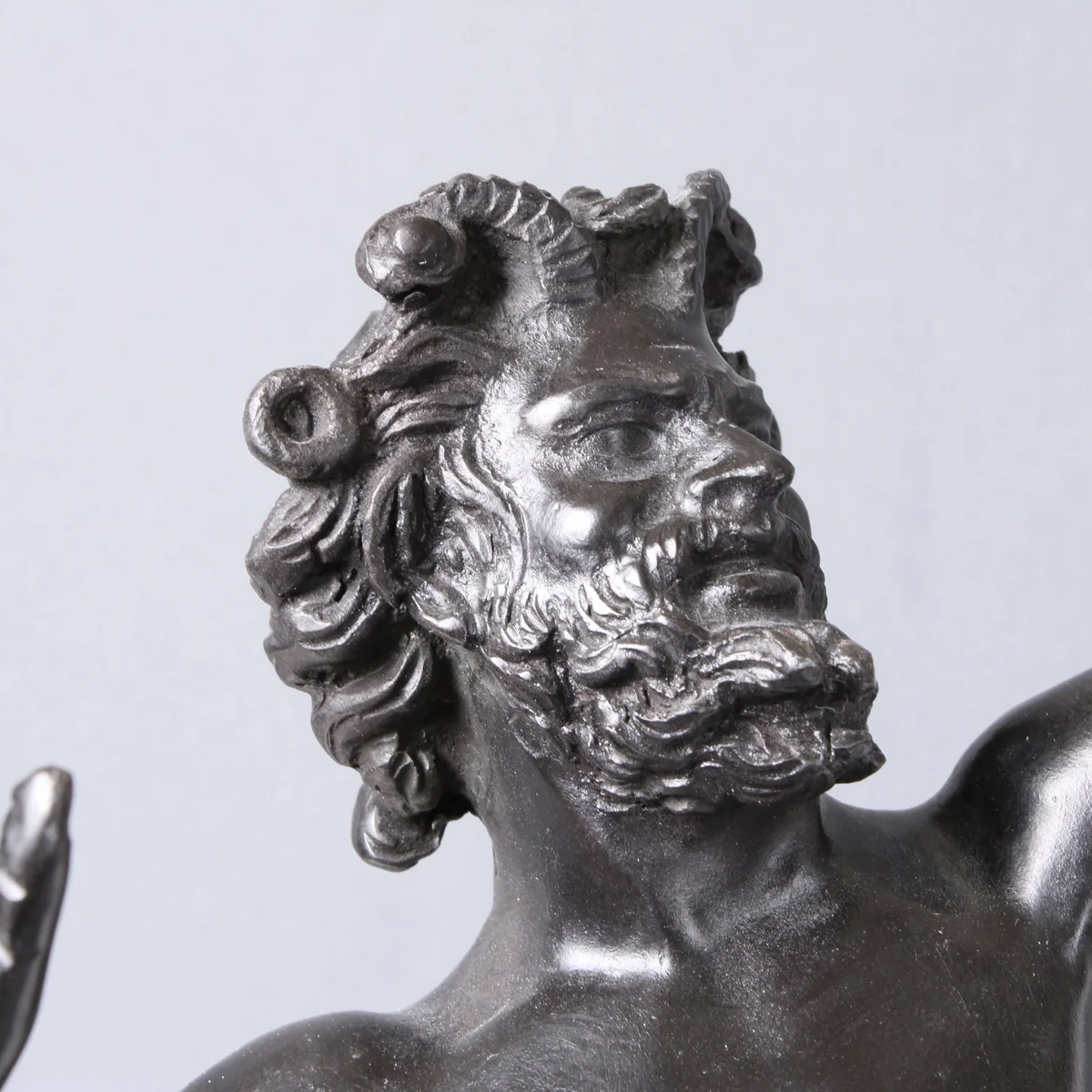 Pompeii Dancing Faun Statue bronze head detail