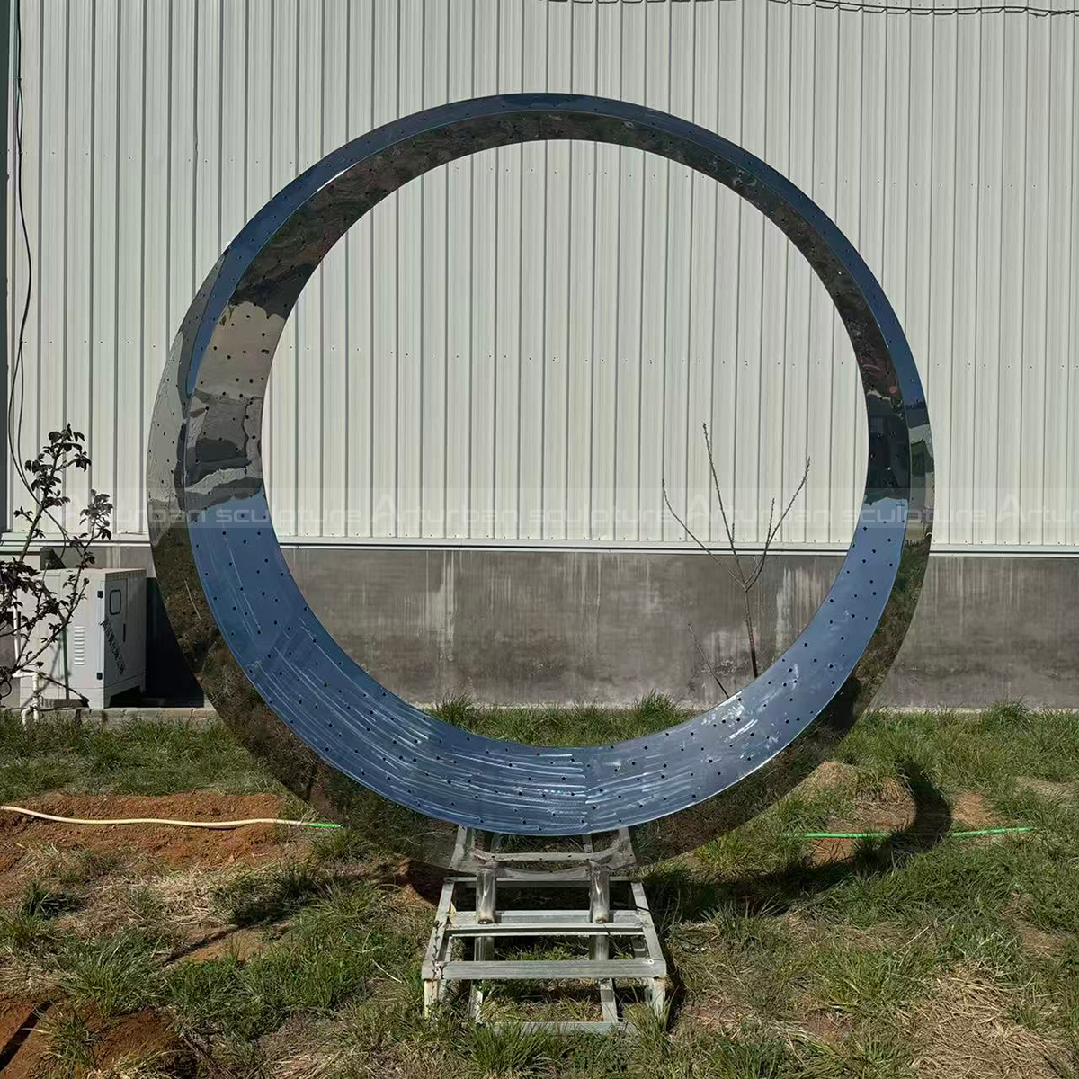Ring Sculpture Décor stainless steel circle