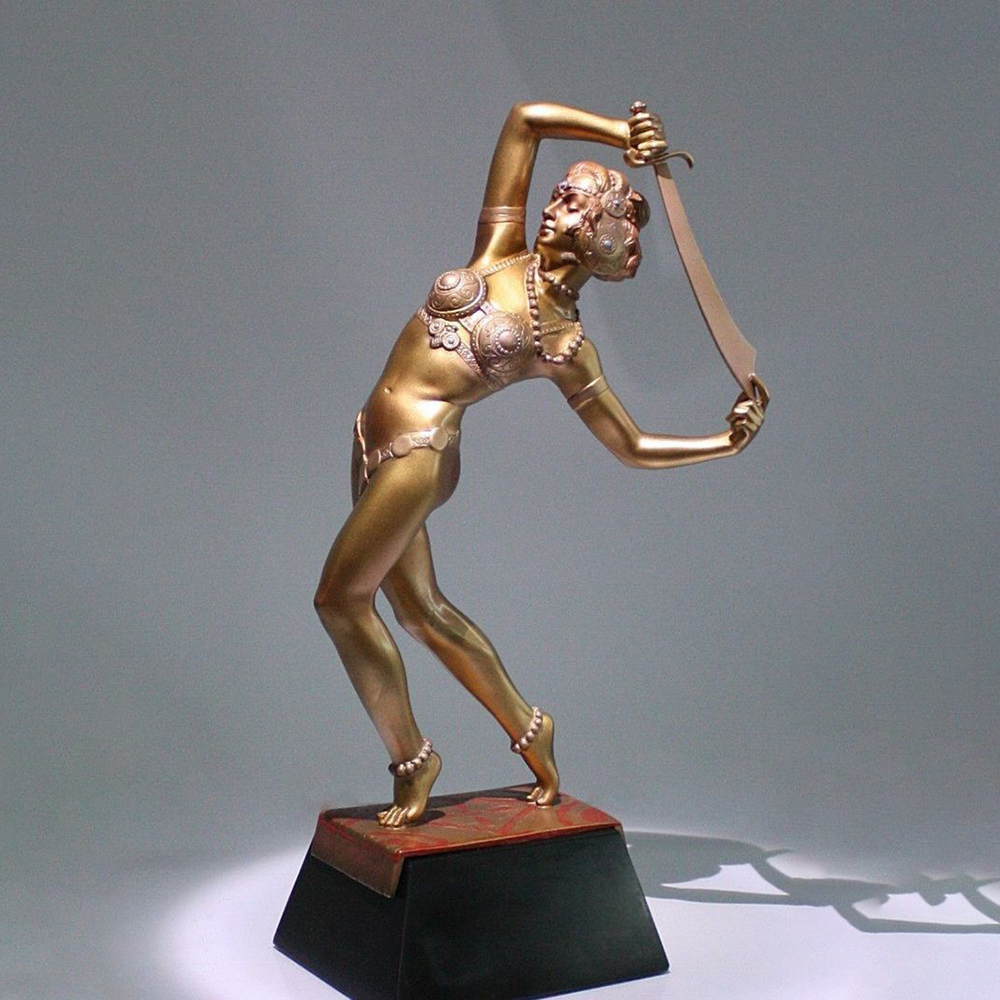Salome Bronze Statue with curved sword pose