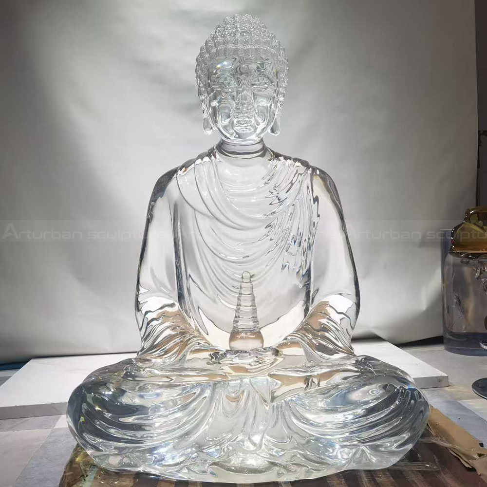 Seated resin Transparent Buddha Statue