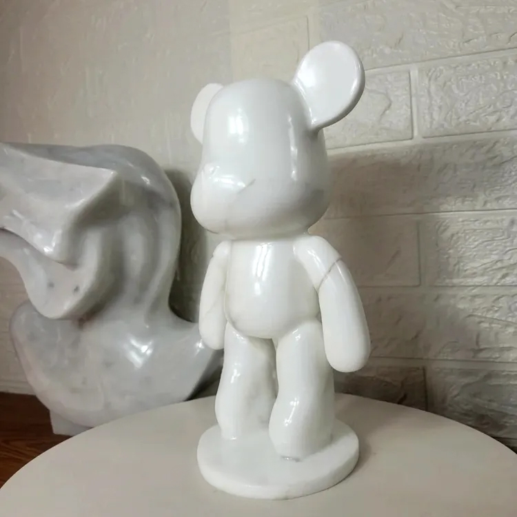 Statue Bearbrick standing marble bear