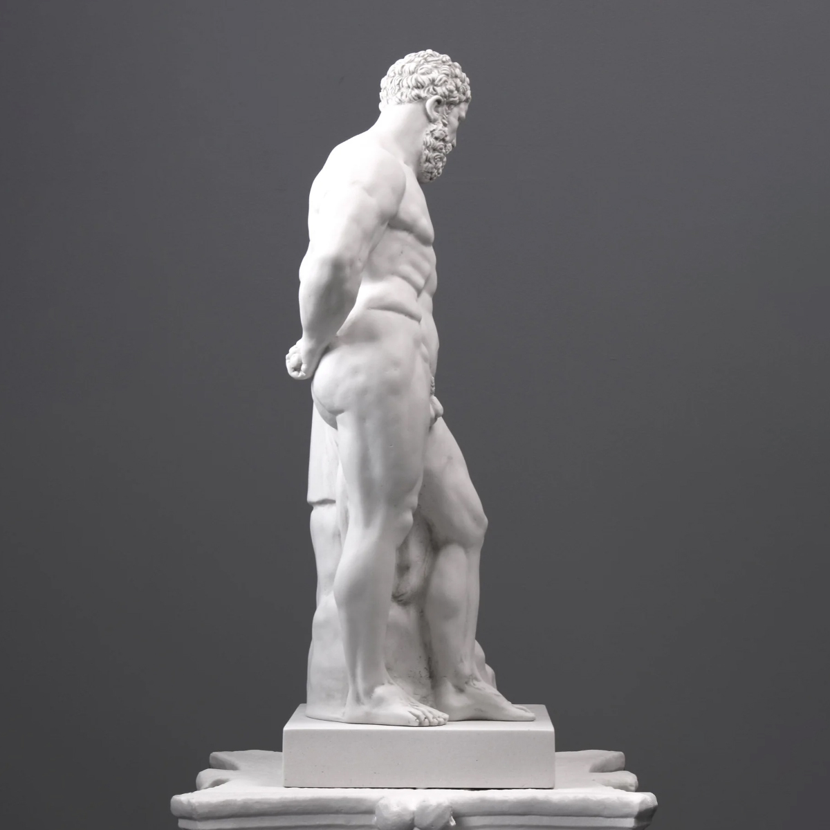 White Hercules Marble Statue