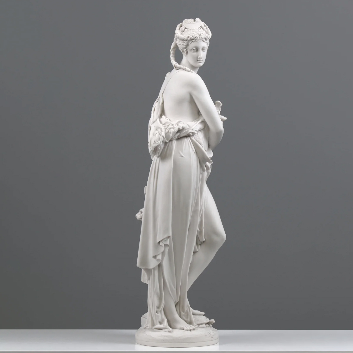 White marble goddess figure sculpture