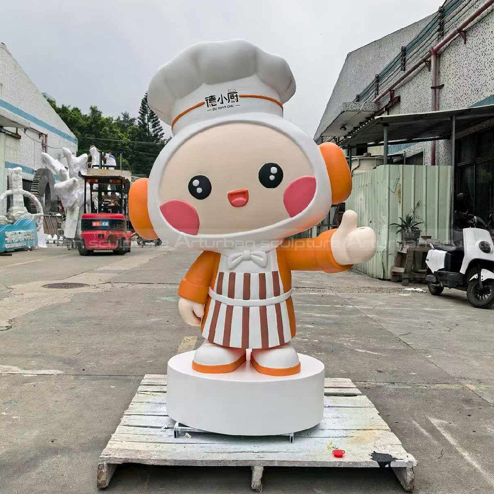 fiberglass Chef Statue Décor front view