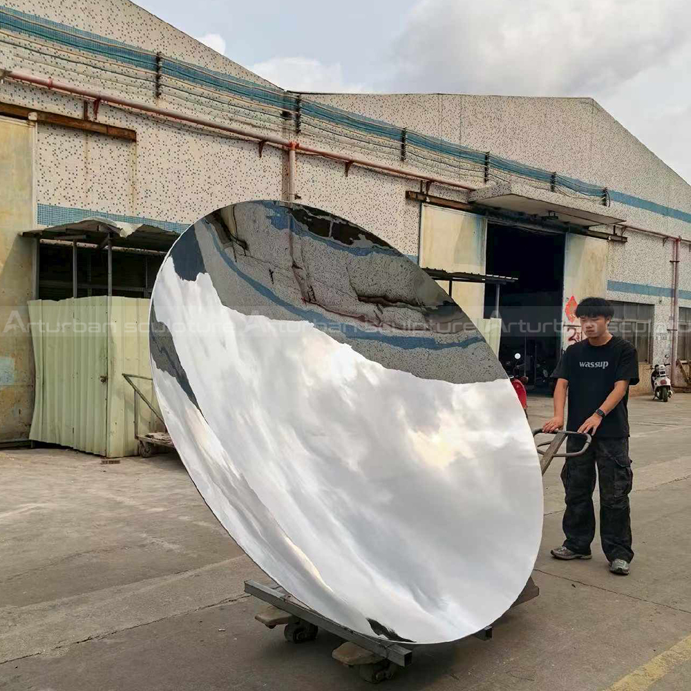 stainless steel Kapoor Sky Mirror garden Sculpture