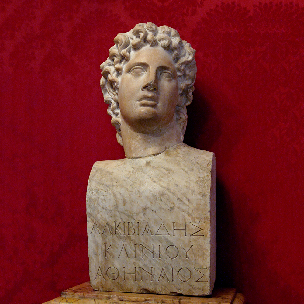 1 Marble Alcibiades Statue with Greek inscription