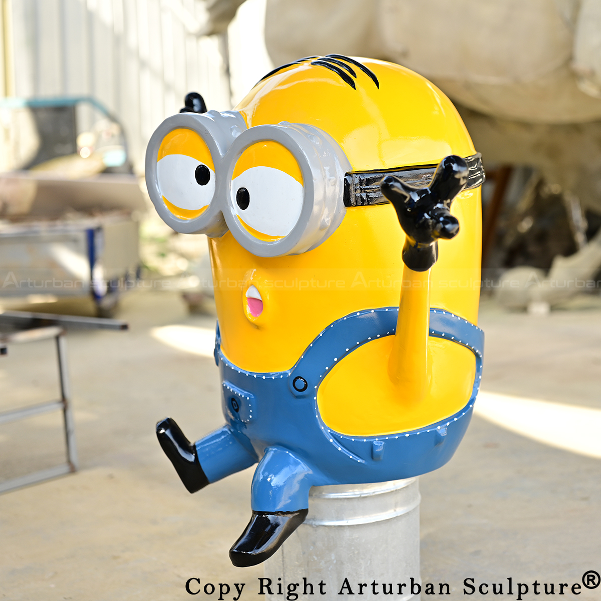 3 Dave the Minion Sitting fiberglass Statue
