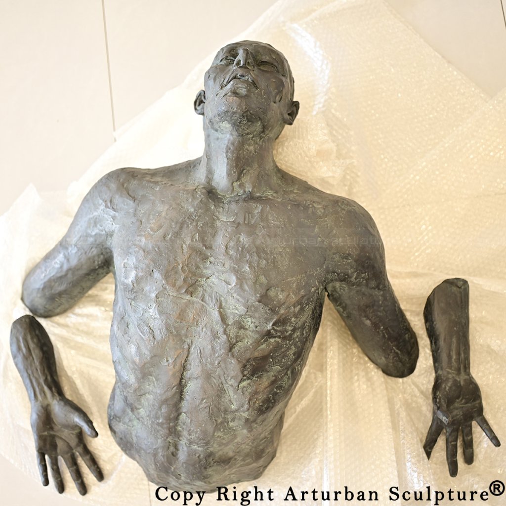 Breaking Free Sculpture bronze torso