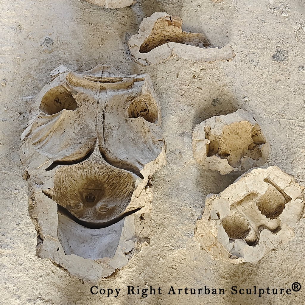 4 Plaster Molds for making the Paddington Bear sculpture