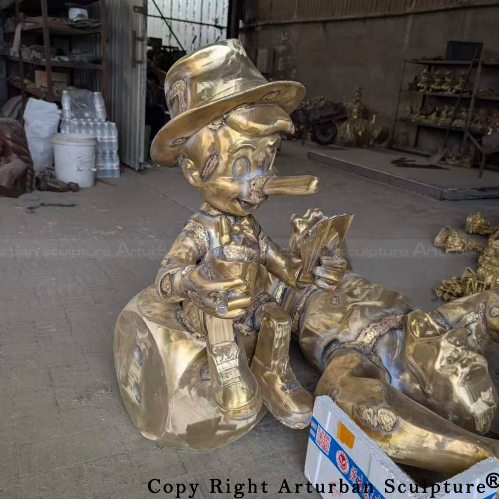 5 Bronze Pinocchio statue after welding