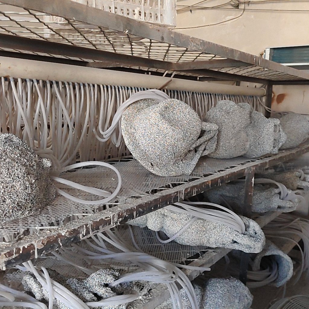 5 Ceramic shells prepared for bronze sculpture casting