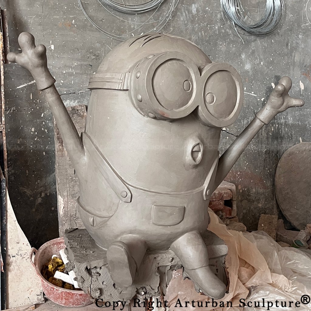 5 Dave the Minion Sitting Statue clay model