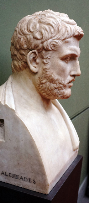 5 Side profile of ancient marble portrait bust