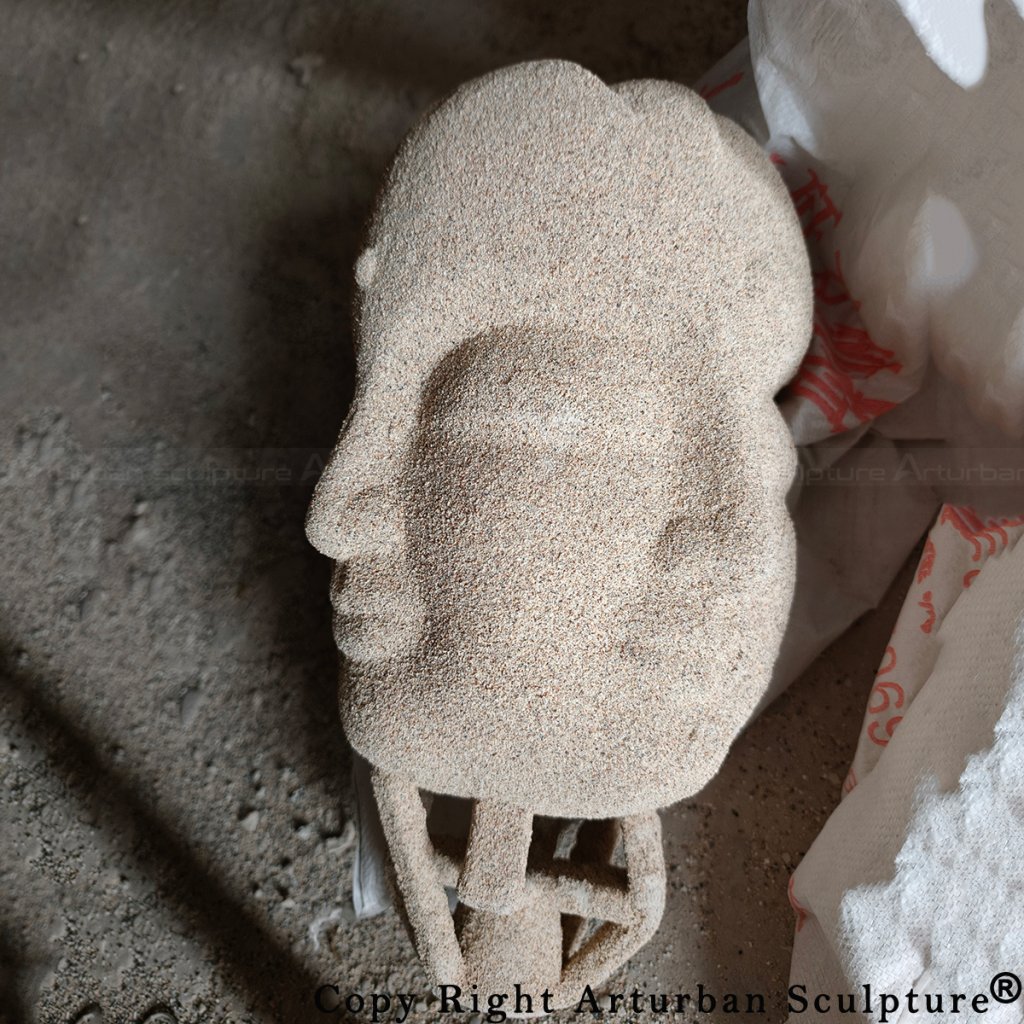 5 faced buddha head ceramic shell