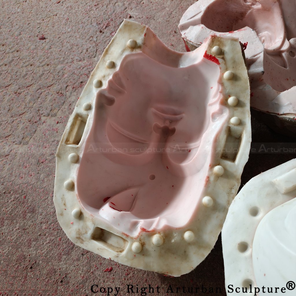 5 faced buddha head silicone mold interior