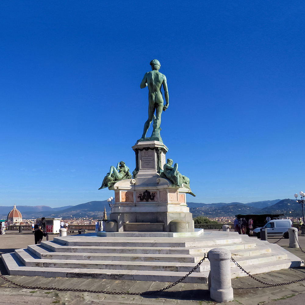 6 Bronze David replica overlooking Florence from piazzale