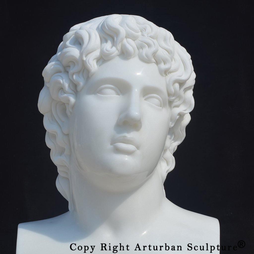 6 Close-up Alcibiades statue with carved facial details